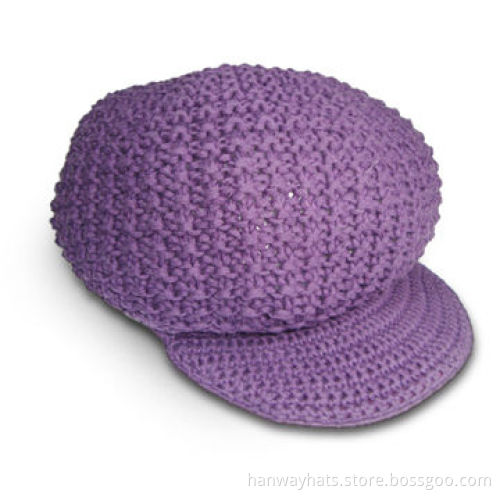 Ladies' Winter Knit Beanie, Comes in Purple with Jewel, Warm
